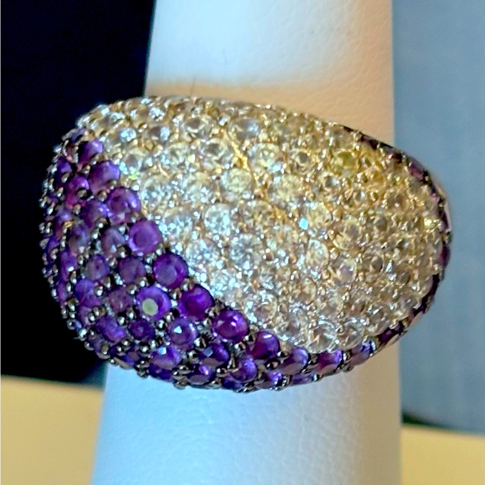 Dazzling Purple and Silver Women's sterling silver and gemstone ring